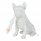 Lampe à Poser Déco "Bulldog" 28cm Blanc|Lampes à poser|Paris Prix