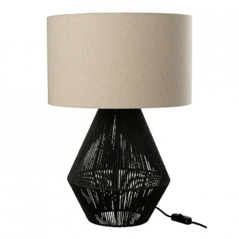 Lampe à Poser en Jute "Ficelles" 50cm Noir|Lampes à poser|Paris Prix
