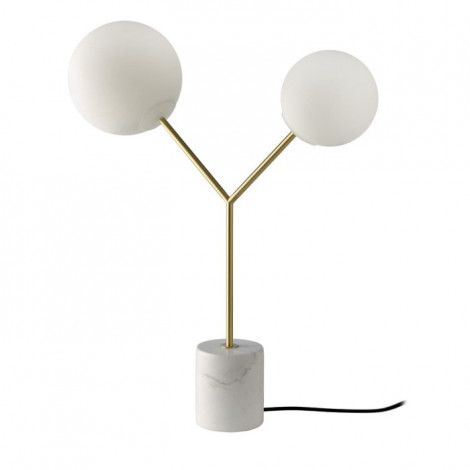 Lampe à Poser en Marbre "Lelia" 63cm Blanc & Doré|Lampes à poser|Paris Prix