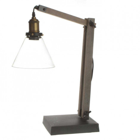 Lampe à Poser Métal & Bois 59cm Gris|Lampes à poser|Paris Prix