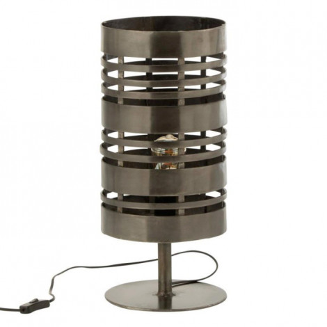 Lampe à Poser Cercle Métal "Pamela" 51cm Gris|Lampes à poser|Paris Prix