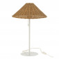 Lampe à Poser en Rotin "Preston" 50cm Naturel & Blanc|Lampes à poser|Paris Prix