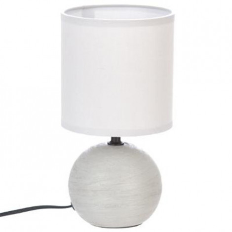 Lampe à Poser Céramique "Boule" 25cm Gris Strié|Lampes à poser|Paris Prix