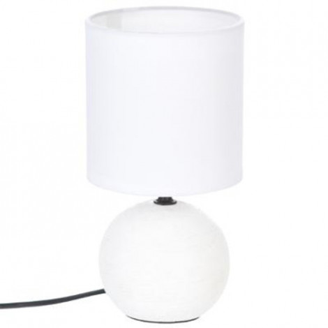 Lampe à Poser Céramique "Boule" 25cm Blanc Strié|Lampes à poser|Paris Prix