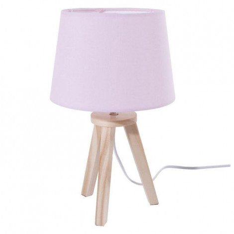 Lampe à Poser en Bois "3 Pieds" 31cm Rose|Lampes à poser|Paris Prix