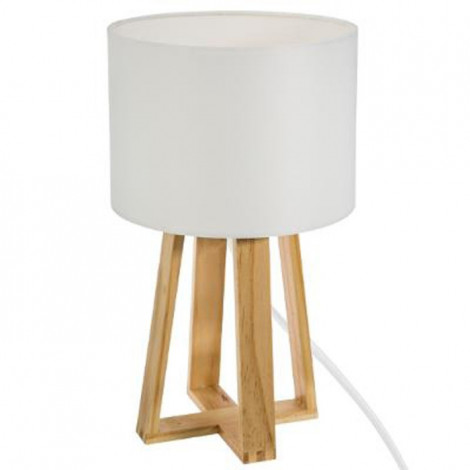 Lampe à Poser en Bois "Scandinave" 35cm Blanc|Lampes à poser|Paris Prix
