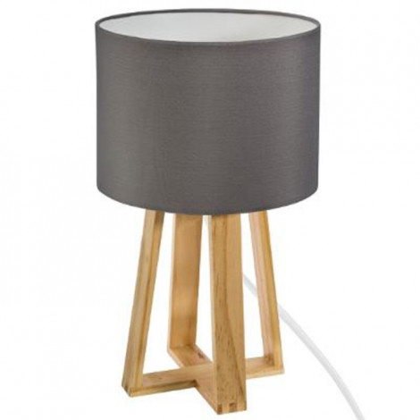 Lampe à Poser en Bois "Scandinave" 35cm Gris|Lampes à poser|Paris Prix