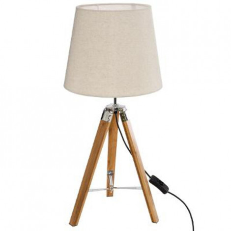 Lampe à Poser Trépied en Bois "Runo" 58cm Naturel|Lampes à poser|Paris Prix