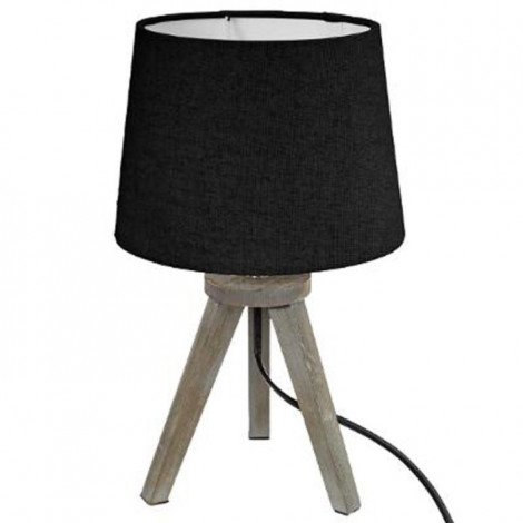 Lampe à Poser Trépied en Bois "Alexis" 31cm Noir|Lampes à poser|Paris Prix