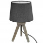 Lampe à Poser Trépied en Bois "Alexis" 31cm Gris|Lampes à poser|Paris Prix