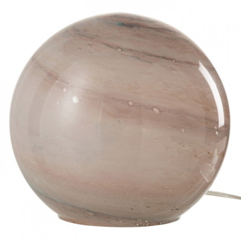 Lampe à Poser Ronde en Verre "Dany" 20cm Rose|Lampes à poser|Paris Prix
