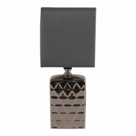 Lampe à Poser Design "Effet Chromé" 27cm Gris & Argent|Lampes à poser|Paris Prix