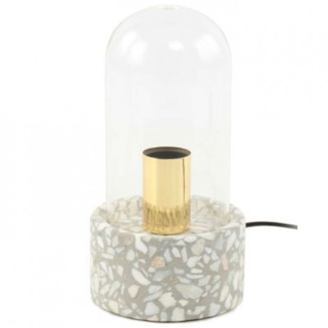 Lampe à Poser avec Dôme "Curacao" 24cm Gris & Blanc|Lampes à poser|Paris Prix
