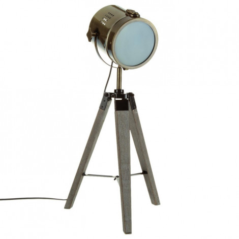 Lampe en Métal & Bois "Ébor" 68cm Or|Lampes à poser|Paris Prix