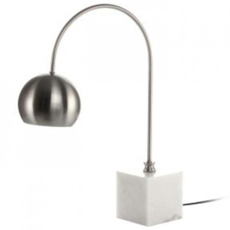 Lampe à Poser en Marbre "Bella" 58cm Argent & Blanc|Lampes à poser|Paris Prix