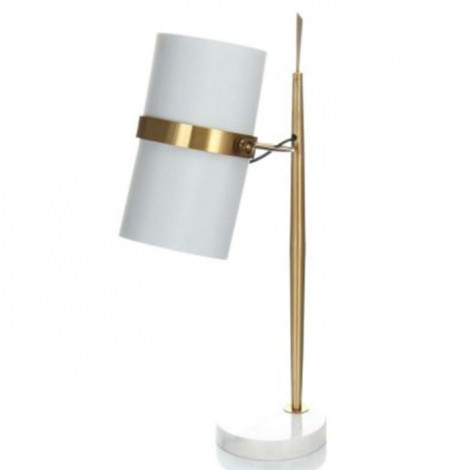 Lampe à Poser Design "Novum" 69cm Blanc & Or|Lampes à poser|Paris Prix