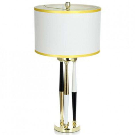Lampe à Poser Design "Paralla" 76cm Blanc & Or|Lampes à poser|Paris Prix