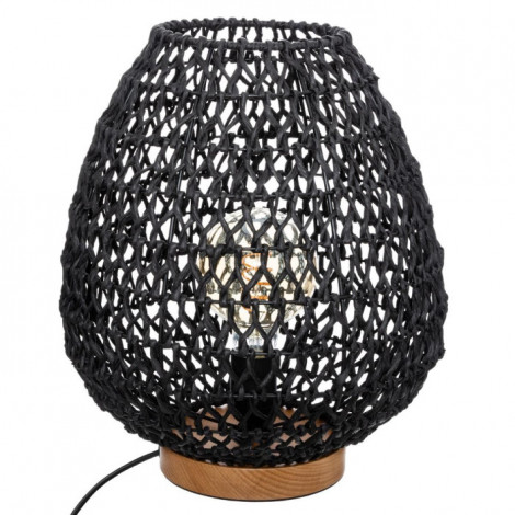 Lampe à Poser Métal & Papier "Etel" 35cm Noir|Lampes à poser|Paris Prix
