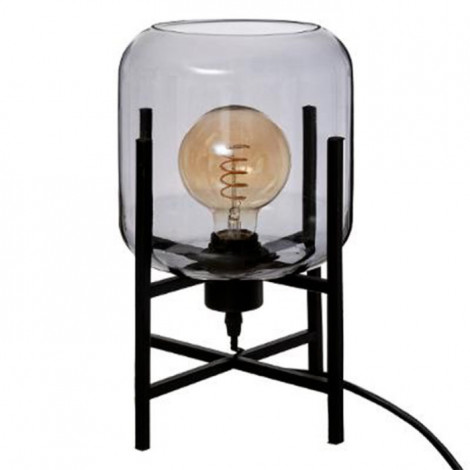 Lampe à Poser en Verre "Rob" 34cm Noir|Lampes à poser|Paris Prix