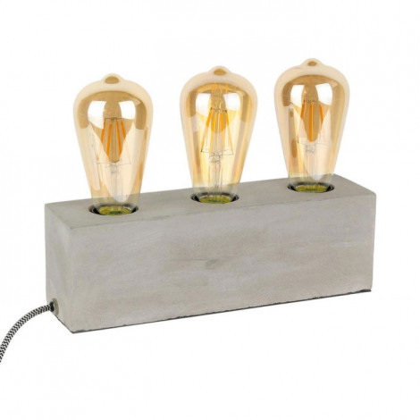 Lampe à Poser 3 Ampoules "Beton" 27cm Gris|Lampes à poser|Paris Prix