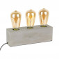 Lampe à Poser 3 Ampoules "Beton" 27cm Gris|Lampes à poser|Paris Prix