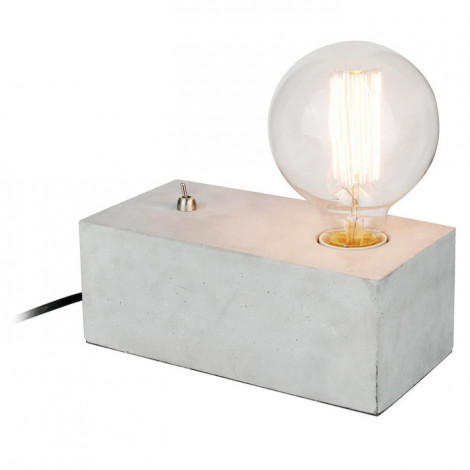 Lampe à Poser en Béton "Interrupteur" 19cm Gris|Lampes à poser|Paris Prix