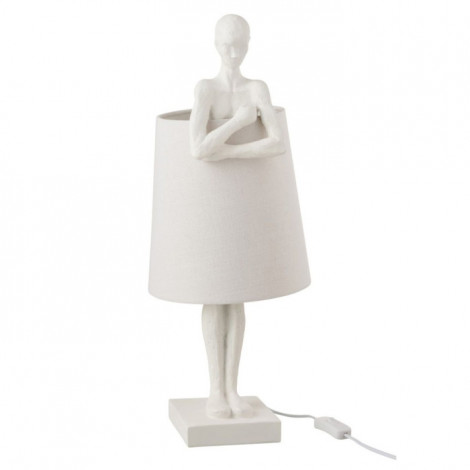 Lampe à Poser Déco "Figurine Soutien" 58cm Blanc|Lampes à poser|Paris Prix