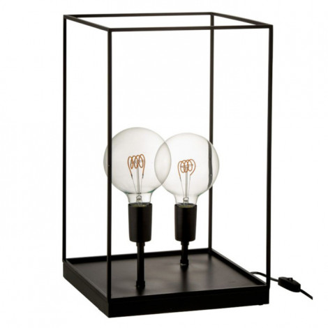 Lampe à Poser "Deux Ampoules" 51cm Noir|Lampes à poser|Paris Prix