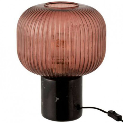 Lampe à Poser Verre & Marbre "Yufo" 33cm Noir & Rouge|Lampes à poser|Paris Prix