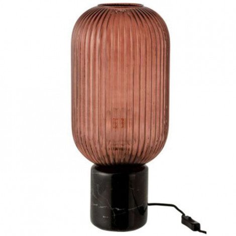 Lampe à Poser Verre & Marbre "Yufo" 46cm Noir & Rouge|Lampes à poser|Paris Prix