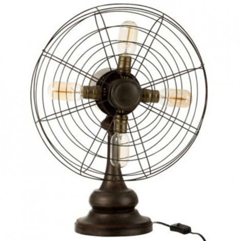 Lampe à Poser Design "Ventilateur" 56cm Marron|Lampes à poser|Paris Prix