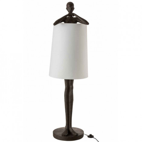Lampe à Poser "Homme" 41cm Marron & Blanc|Lampes à poser|Paris Prix