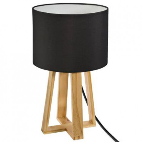 Lampe à Poser en Bois "Scandinave" 34cm Noir|Lampes à poser|Paris Prix