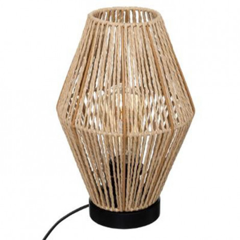 Lampe à Poser Corde "Aissa" 32cm Naturel & Noir|Lampes à poser|Paris Prix