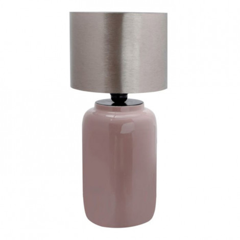 Lampe à Poser Design "Tino" 43cm Vieux Rose & Argent|Lampes à poser|Paris Prix