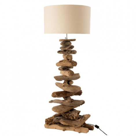 Lampe à Poser Design "Bois Flotté" 90cm Naturel|Lampes à poser|Paris Prix