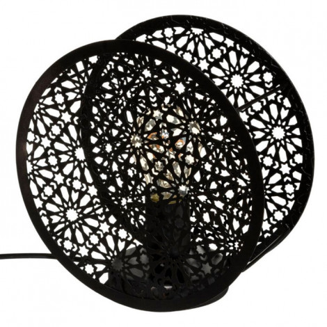Lampe à Poser Ronde "Lonzo" 22cm Noir|Lampes à poser|Paris Prix