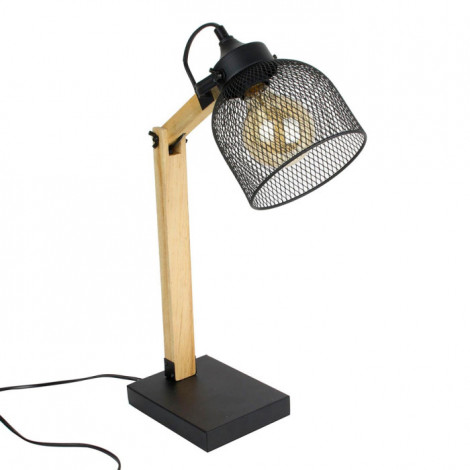 Lampe de Bureau Articulée "Grille" 38cm Naturel & Noir|Lampes à poser|Paris Prix