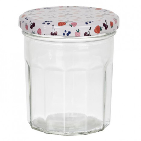Pot à Confiture Imprimé "Couvercle" 30cl Transparent|Boites de Rangement|Paris Prix