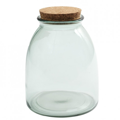 Bocal en Verre & Couvercle "Liège" 1L Transparent|Boites de Rangement|Paris Prix