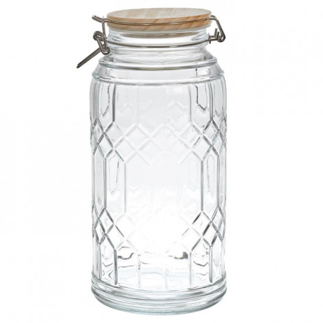 Bocal de Conservation "Bambou" 2,7L Transparent|Boites de Rangement|Paris Prix