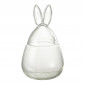 Bocal Design en Verre "Lapin" 34cm Transparent|Boites de Rangement|Paris Prix