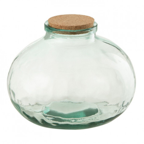 Bocal en Verre "Recyclé" 22cm Transparent|Boites de Rangement|Paris Prix