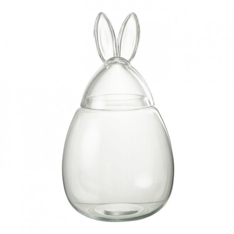 Bocal Design en Verre "Lapin" 39cm Transparent|Boites de Rangement|Paris Prix