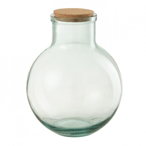 Bocal en Verre "Recyclé" 31cm Transparent|Boites de Rangement|Paris Prix