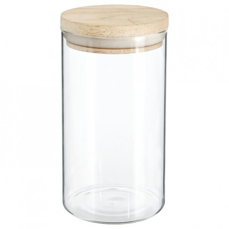 Bocal en Verre "Pops" 1L Transparent & Naturel|Boites de Rangement|Paris Prix