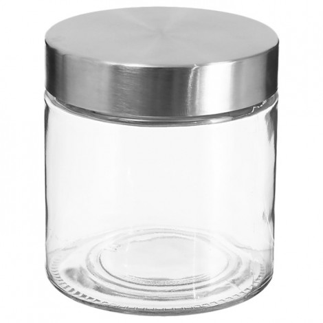 Bocal en Verre "Guy" 750ml Transparent & Argent|Boites de Rangement|Paris Prix