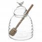 Pot à Miel en Verre & Cuillère "Honey" 14cm Transparent|Boites de Rangement|Paris Prix