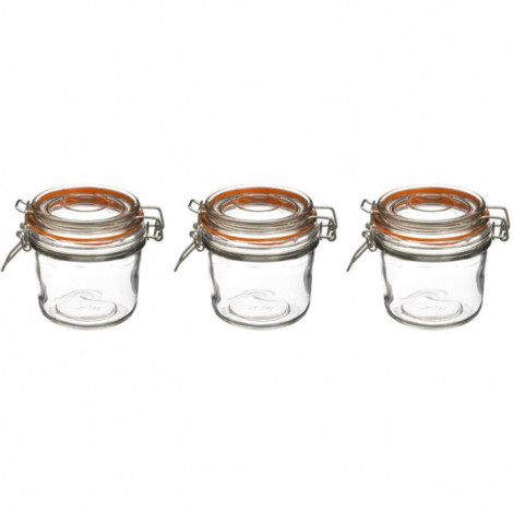 Lot de 3 Pots en Verre "Terrine" 325mL Transparent|Boites de Rangement|Paris Prix
