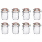 Lot de 8 Pots en Verre "Hermétique" 15cL Transparent|Boites de Rangement|Paris Prix